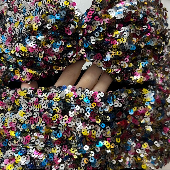 The Attico Sequin Cutout Strapless Crop Top Multicolor Size 40 (Small) - Picture 6 of 13